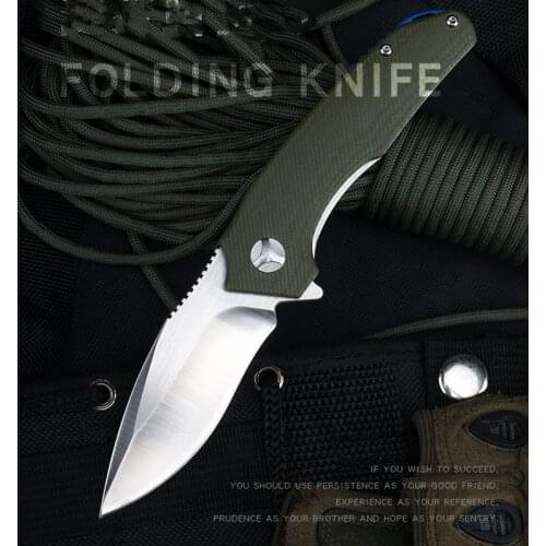 New Outdoor multifunctional jungle survival Folding Knife 9cr18 Blade G10 Handle military tactical Hunting pocket knife EDC tool