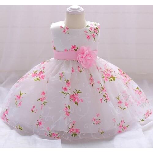 New born girls dress 2018 summer Lace tulle flower party 1st birthday dresses for baby girls clothes vestidos infant tutu gowns