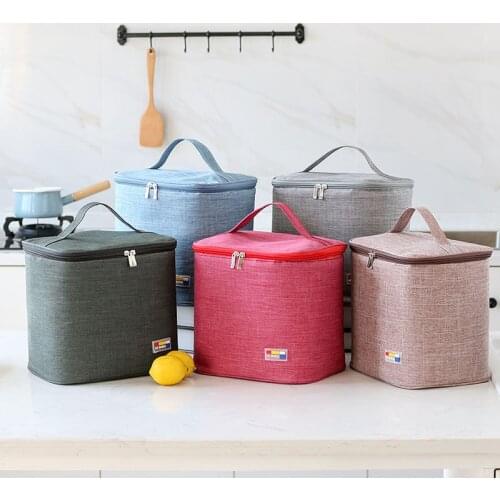 Portable Lunch Bag Thermal Insulated Cooler Bags Picnic Food Storage Bags Shoulder Lunch Box Tote Travel Picnic Handbag