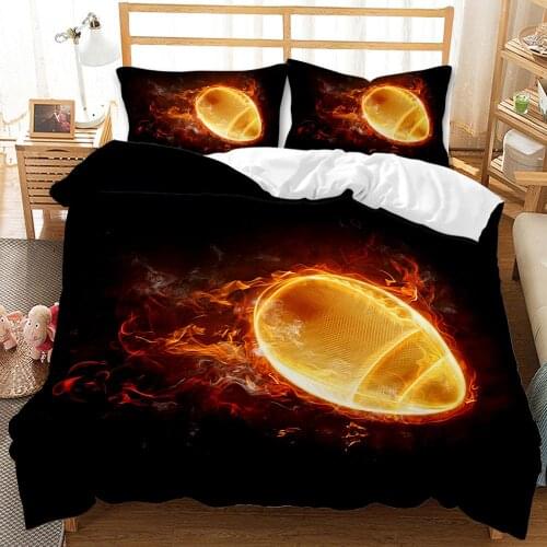 Rugby Series Bedding Duvet Cover Duvet Cover Pillowcase Student Duvet Cover Duvet Cover Cover 2 / 3P King Size Bedding Set