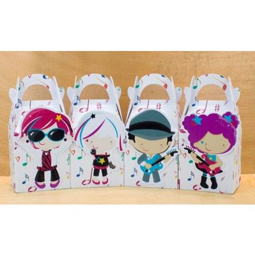 Rock Party Favor Box Candy Box Gift Box Cupcake Box Boy Kids Birthday Party Supplies Decoration Event Party Supplies