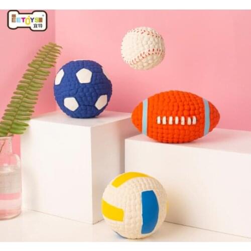 Cat dog toy latex material football toy Voice Sound volleyball pets Squeaky Lovely Toys Bouncing Ball pet supplies For dogs