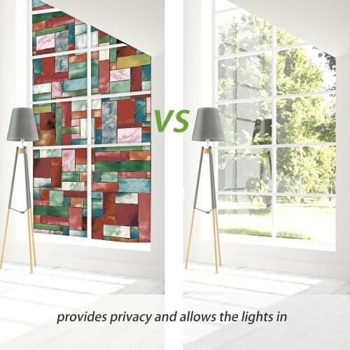 Nuelife Static film color irregular pattern watercolor glass sticker bedroom window shadow sticker opaque window flower PVC film