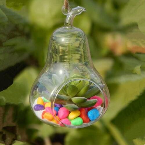 100pcs/pack 8*11cm Pear Shaped Glass Terrarium Vase Table Stand Airplant Bottle Home Decorative Friend Gift