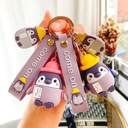 Super Cute Little Penguin Keychain Car Key Chain Charm Pendant Creative Schoolbag Key Ring Pendant