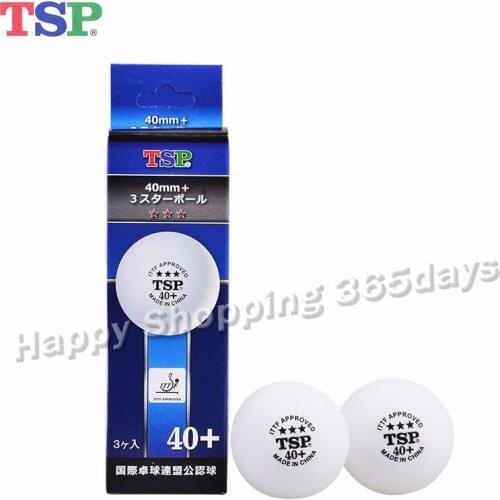 TSP 3-Star 40mm+ Poly Table Tennis Balls (Seamed) New Material Plastic Ping Pong Balls ITTF Approved
