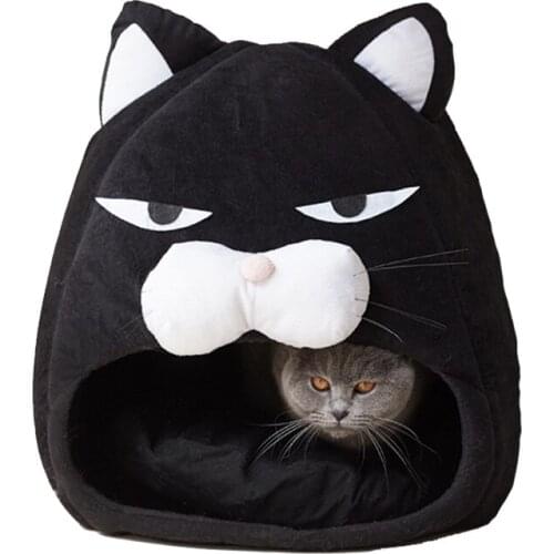Deep Sleep Cat Bed Comfort In Winter Pet Cat House Small Dogs Basket Cat‘s Cartoon Kennel Products Pet Tent Cozy Cave Bed Indor
