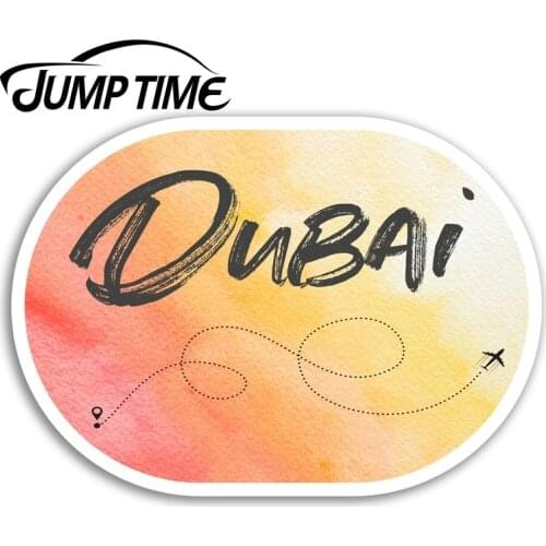 Jump Time for Dubai City Vinyl Stickers UAE Travel Sticker Luggage Laptop Car Bumper Decal Waterproof Car Accessories
