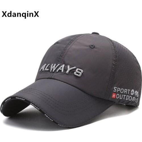 XdanqinX New Summer Mens Mesh Cap Ultra-thin Breathable Baseball Caps Letter Embroidery Anti-UV Womens Sports Cap Couple Hat