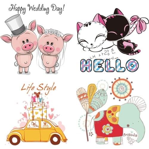 ZOTOONE Cute Animal Patches Set Iron on Transfer Patches for Girl Kids Clothing DIY Heat Transfer Vinyl Stickers