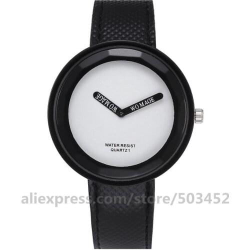 100pcs/lot Womage 267 Women Watch Two Pointer Sweet Watch Strap PU Belt Fashion Cute Watches Student Relojes Para Mujer