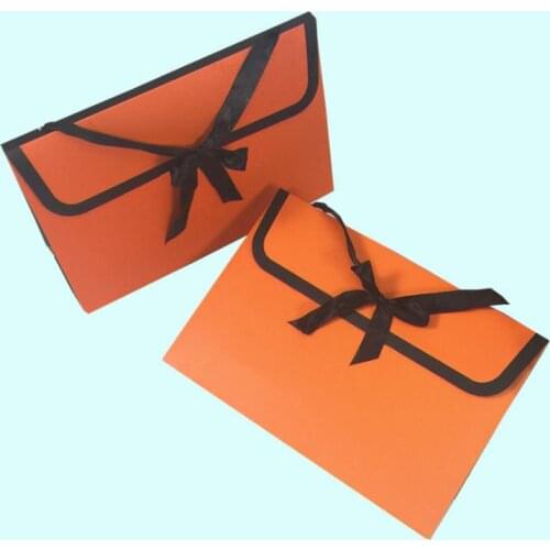 100pcs Folding Gift Box Packaging Bag Silk Scarf Handkerchief Envelope Packaging Box UV Orange SN3616
