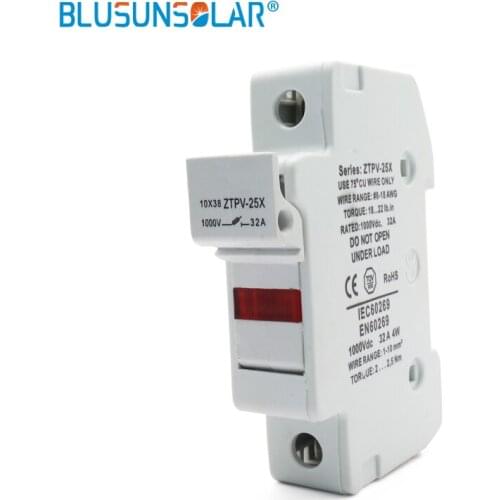 20 Sets/lot Solar PV LED Indicator Light Fuse Holder With 30A PV Solar Fuse 1000VDC 10x38 GPV Solar
