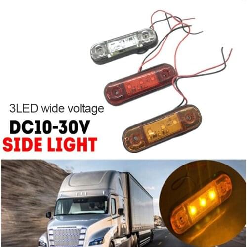 4/10pcs 10-30V 3 LED Side Lights Car External Lights Warning Tail Light Signal Brake Lamps For Truck Trailer For Lorry Bus