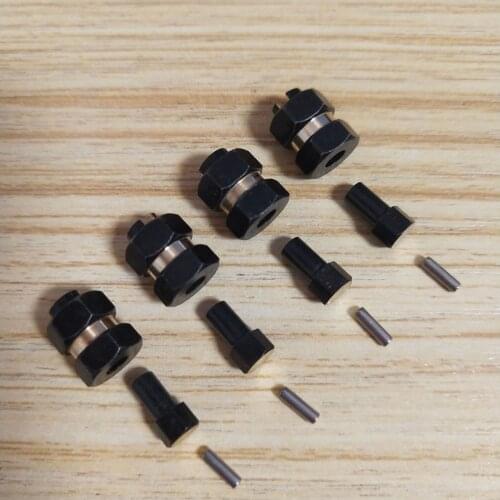 4pcs Internal Brass Wheel Counterweight Adapter for 1/24 Model Car SCX24 90081 RC Crawler