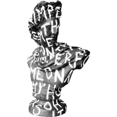 64CM MODERN SIMPLE GRAFFITI LETTER APOLLO STATUE DAVID ART SCULPTURE RESIN CRAFTS HOME OFFICE DECORATION WEDDING GIFT R2683