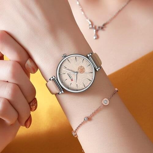 CURREN Top Brand Fashion Casual Women Watches Leather Quartz Female Wristwatch Ladies Gifts Clock Relogio Feminino 9078