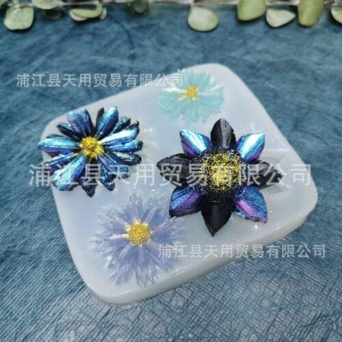 Flower Fondant Silicone Mold DIY Epoxy Car Plaster Aromatherapy Pendant Decoration 15-835