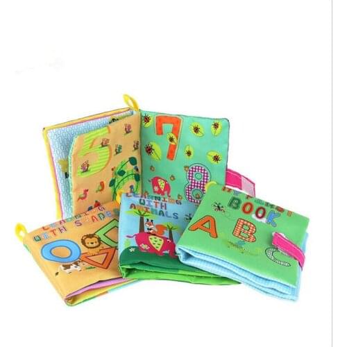 Baby Soft Cloth Books Rustle Sound Colorful Cartoon Animal Digital Infant Educational Toy Kids Christmas Birthday Gifts NBB0291