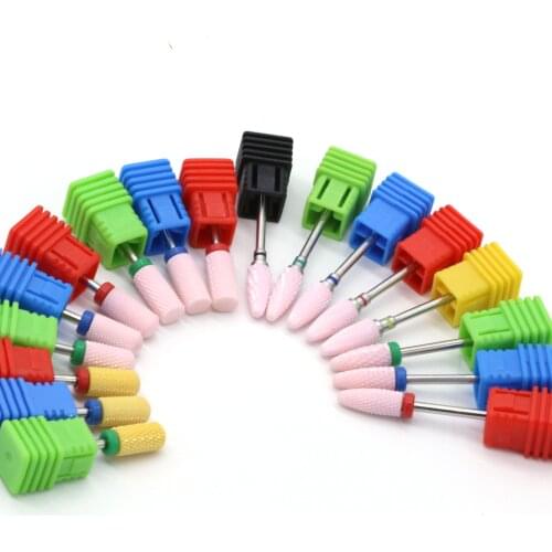 Ceramic and 5 in1 Rotary Burr Nail Drill Bit Nozzle for Manicure Electric Milling Cutter For Manicure Machine for Nail Tool