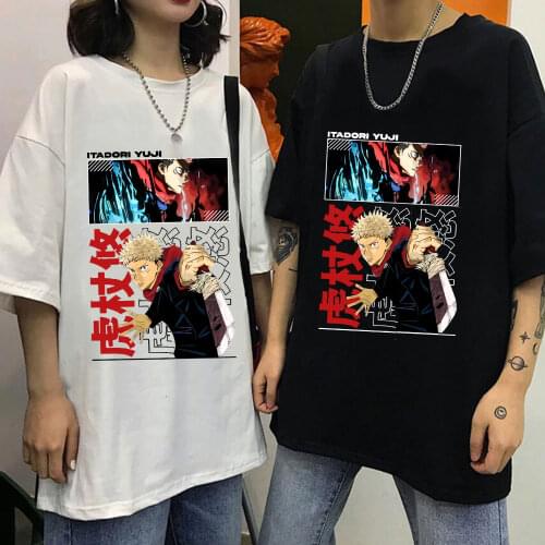 Jappanese Anime T-shirt Jujutsu Kaisen Mens Tshirt Yuji Itadori Print Summer Cool Unisex Short Sleeve T Shirt Male Fashion Tops