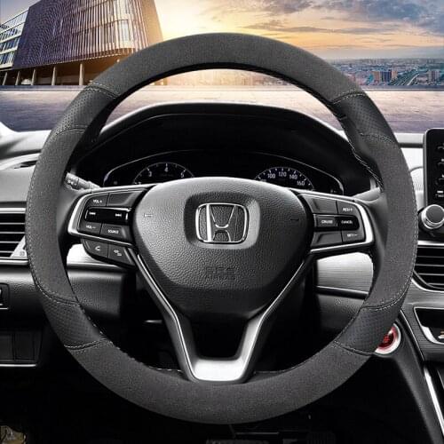 Leather Car Steering Wheel Cover Customized Size for Honda Civic CRV XRV ACCORD 2016 ~ 2019 2020 10th Generation High Quality