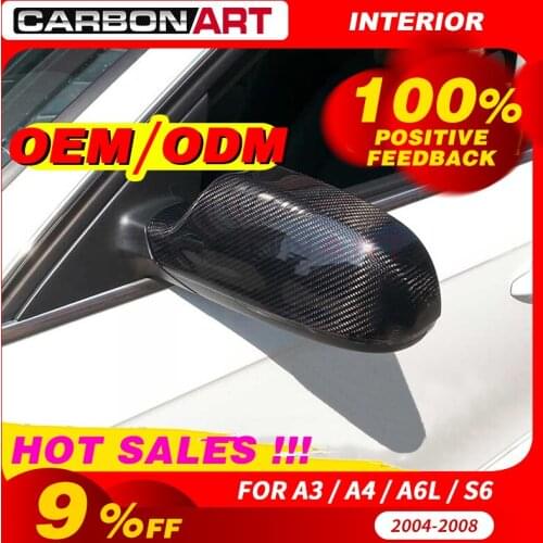 For Auddi A4 B7 A3 A4 A6L S6 Carbon Fiber Rear Side View caps Mirror Cover Car accessories 2004 2005 2008 A4 b7