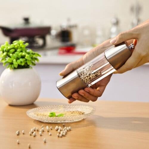 Stainless steel kitchen gadget pepper grinding manual polishing bottle of sesame grater