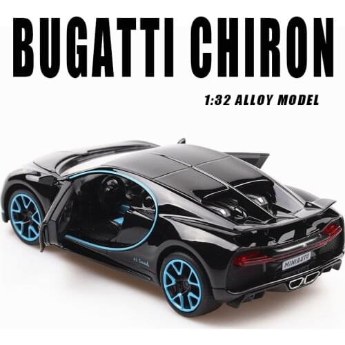 Diecast 1:32 Alloy Model Car Bugatti CHIRON Supercar Pull Back Metal Vehicle Collection Miniature Gifts for Children Boys Toys