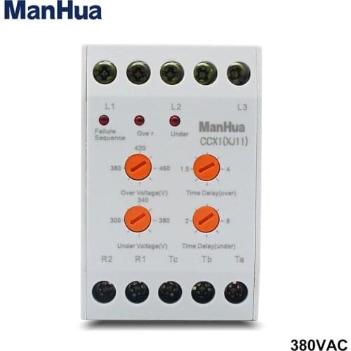 ManHua 380VAC 3 Phase Protection Relay CCX1 Phase Failure Relay For Sealed Voltage Unbalance Failure Device Relay