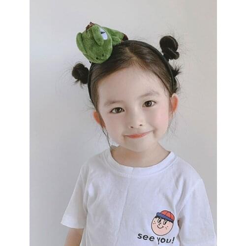 Adult Kids Cute Large 3D Cartoon Dinosaur Headband Plush Toy Velvet Cloth Wrapped Hair Hoop Cosplay Party Costume Photo Props