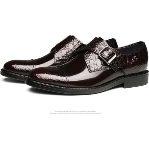 Fashion Black / Wine Red Forma Shoes Mens Business Shoes Genuine Leather Dress Shoes Boys Prom Shoes