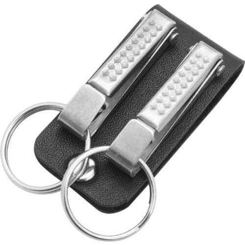 Men Leather Belt Loop Keychain with 2 Detachable Clips Key Ring Belt Key Ring Holder Belt Key Chain Fashion Jewelry