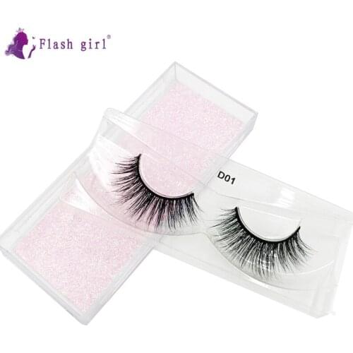 Newest Style Real Mink Eyelashes In Bulk 1 Pair Fluffy Natural Long Fake Eyelash Handmade Thick Volume Eye Lashes Makeup D01