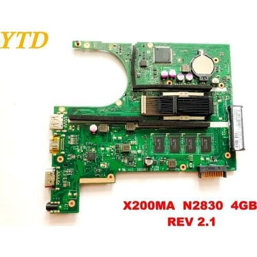 Original for ASUS X200MA laptop motherboard X200MA N2830 4GB REV 2.1 tested good free shipping