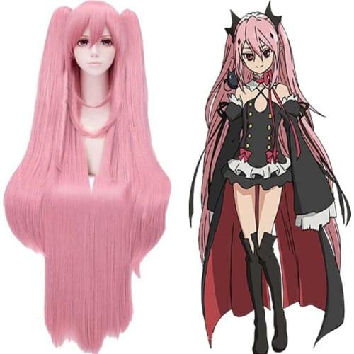 Seraph Of The End Wig Percy Lolita Queen Smoke Pink Tiger Mouth Clip Anime Cosplay Surprise Party Props Wig Gift For Friends