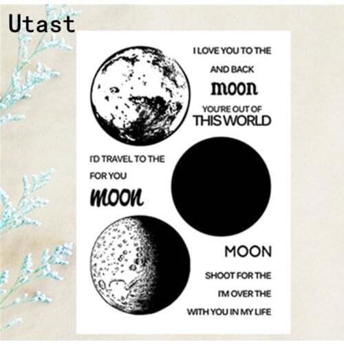 Moon Eclipse Clear Silicone Stamps /Transparent Rubber Stamp for DIY Scrapbooking /Photo Album Decorative Craft Making