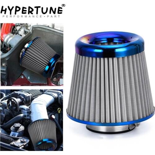Burnt Blue 3" 76mm Power Intake High Flow Cold Air Intake Filter Cleaner Racing Car Air Filter Universal AIT27