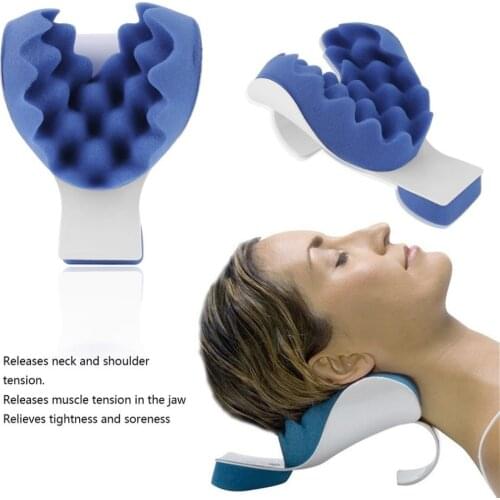 Neck Support Tension Reliever Neck Shoulder Relaxer Blue Sponge Releases Muscle Tension Relieves Tightness Soreness Theraputic