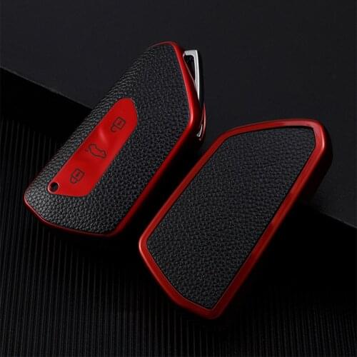 TPU+leather Key Cover Shell Fob for Seat Leon 2021 2020 Cupra Formentor for Skoda Octavia A8 MK8 MK4 for VW Golf 8 Car Key Case