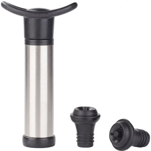 Wine Saver Vacuum Pump with 2 Tested Reusable Wine Bottle Stoppers Keep Wine Fresh and Flavorful for 14 Days