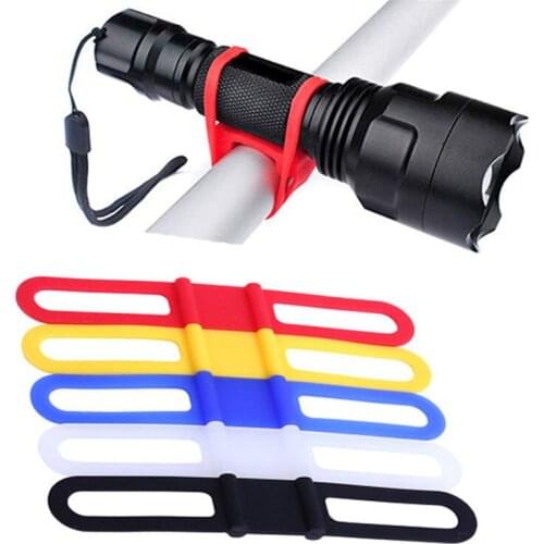 Bike Flashlight phone Tie Ribbon Bike Bicycle Silicone Band Flash Light Flashlight Phone Strap Tie Ribbon Mount Holder Silicone