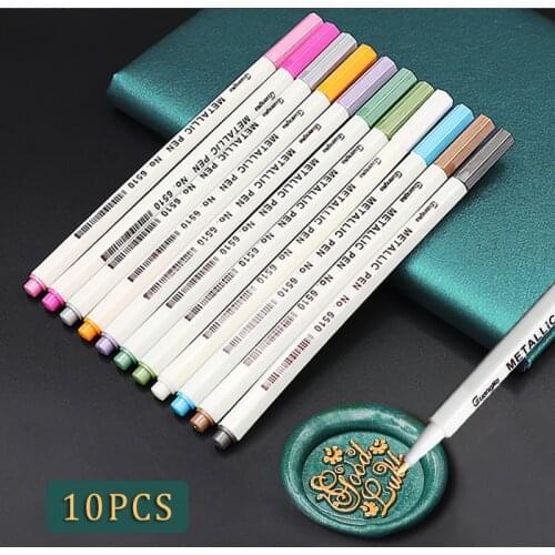 Wax seal mark pen 10pcs/lot stamp decoration wax seal metal gold color pen metallic Wax Stamp Markers Vintage Waxing Color Pens