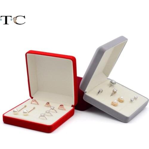 High-End Velvet Cloth Ring Storage Box Jewelry Earring Collection Box Jewelry Display Box
