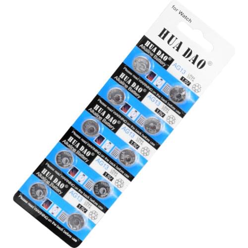 YCDC bateria sr44 10Pcs/1card AG13 Button Cell Batteries Wholesale SR1154 SR44 LR44 357 1.55V A76 H Size 11.6*5mm pilas