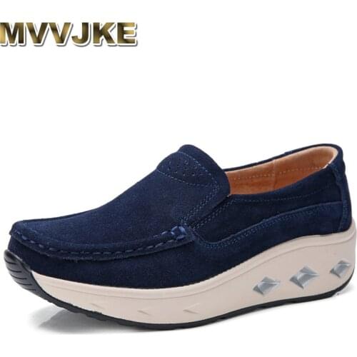 MVVJKESpring women platform shoes flat shoes sneakers women suede leather women casual shoes without lace flat shoes heels Creep