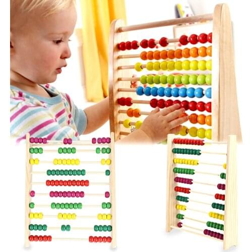 1Pcs Wooden Abacus Toy Children Counting Number Math Study Tool Children Multicolor Beads Design Educational Early Learning Toy