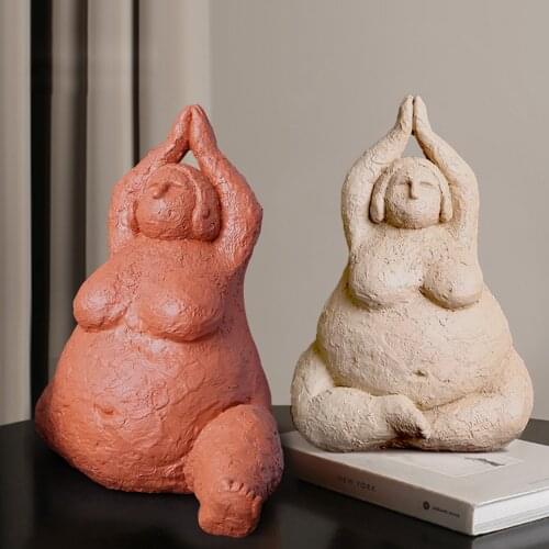 Character Fun Yoga Sculpture Statue Decor Novelty Gymnastics Lovers Art Creative Home Decoration Sculpture Human Body Statue 1PC
