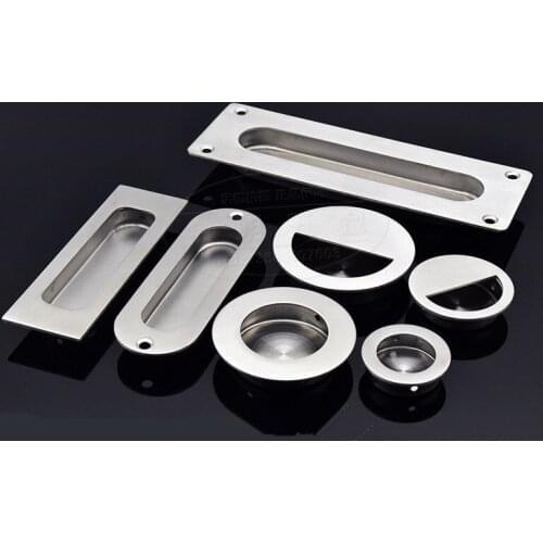 1PCS Hidden Recessed Furniture Handle Stainless Steel Round Square Kitchen Cabinet Drawer Cupboard Pull Door Handles