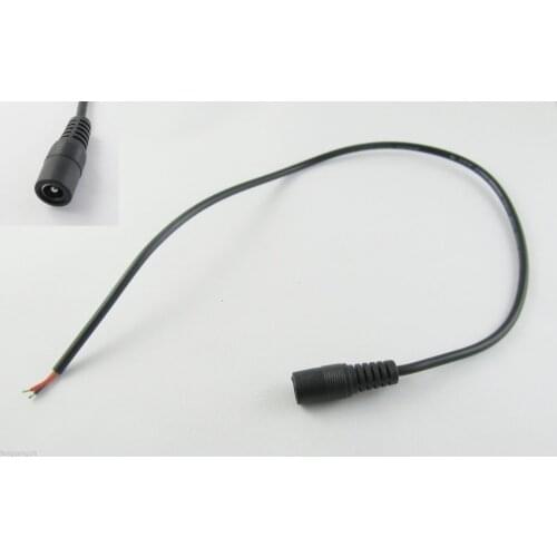 10pcs CCTV DC Power Plug Jack Connector 5.5 x2.1mm Female with Cord Cable Pigtail Wire 40cm